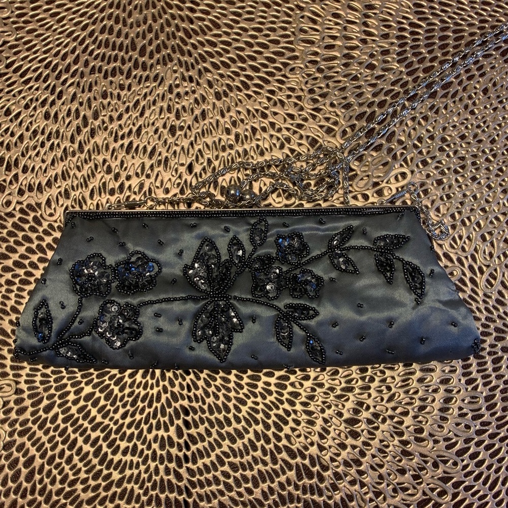 Black and gray evening bag
